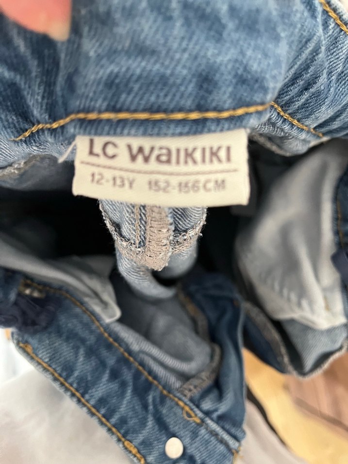 Düğmeli Mavi Kadın Denim Pantolon - Görsel 3