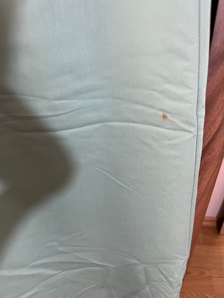 Parlak Turkuaz Uzun Saten Hamile Eteği - Görsel 2