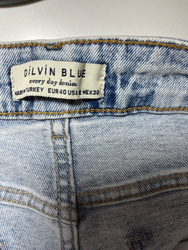 Gri Mavi Bol Kesim Kadın Kot Pantolon - Görsel 3