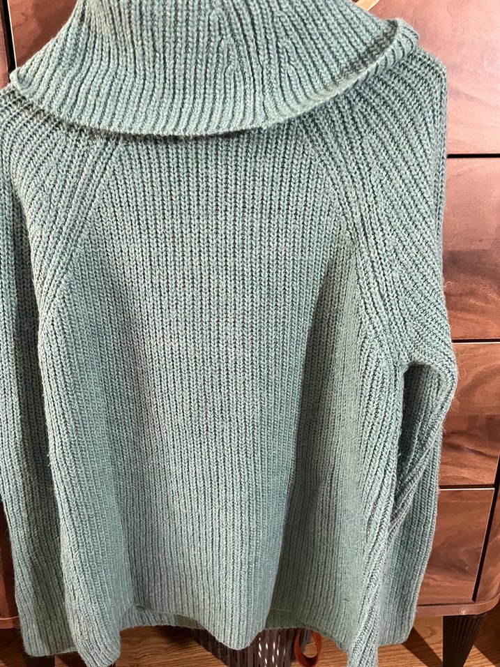 Gri Turtleneck Triko Kadın Kazak - Görsel 2