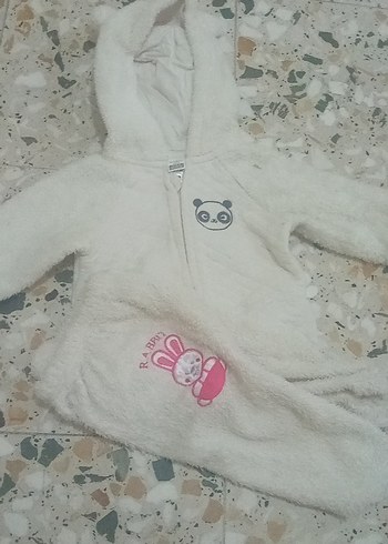LC Waikiki Kapüşonlu Kız Çocuk Beyaz Bornoz
