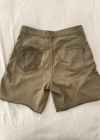 36 Beden Kadın Haki Rahat Şort Vintage