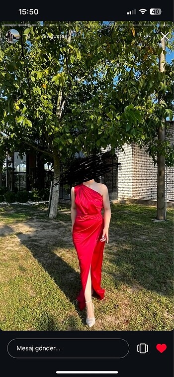 Diğer Kırmızı tek omuz abiye