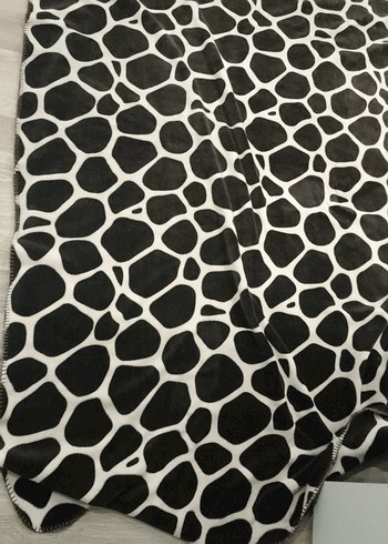çift kişilik battaniy Siyah Zebra Desenli Battaniye