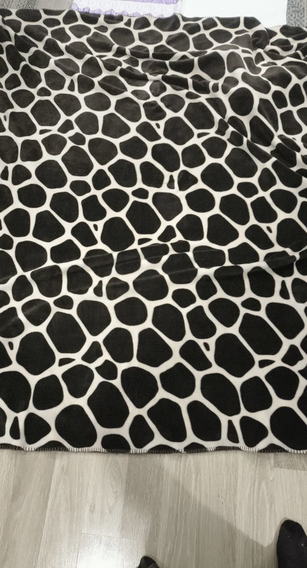 çift kişilik battaniy  Siyah Zebra Desenli Battaniye - Görsel 2