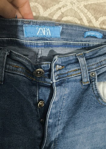 Zara Düğmeli Mavi erkek Denim Jean