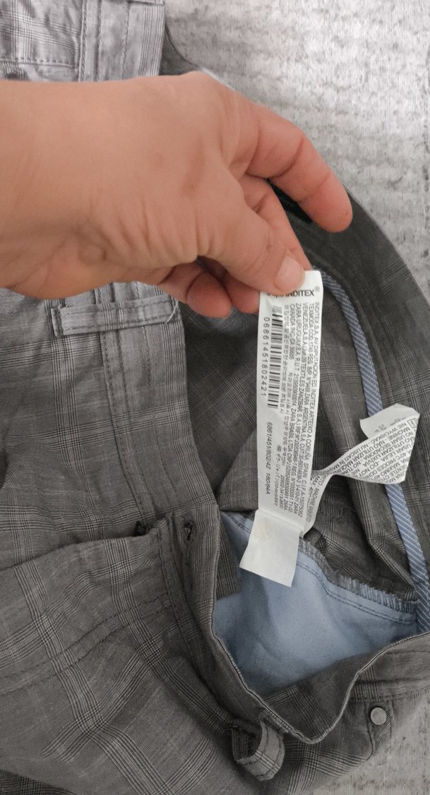 Gri Kareli Keten erkek pantolonu - Görsel 2