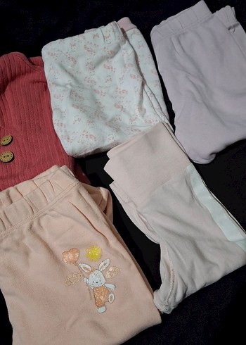 Pastel Pembe Bebek Kız 4,12 ay aralığı alt eşofman tayt - Görsel 4