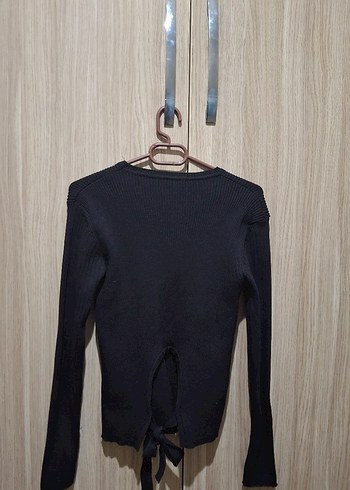 Siyah Uzun Kollu Kadın Sweatshirt - Görsel 4