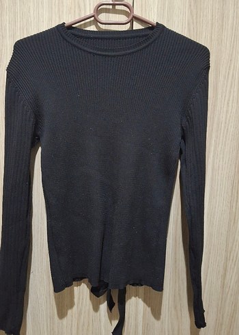 Siyah Uzun Kollu Kadın Sweatshirt - Görsel 2