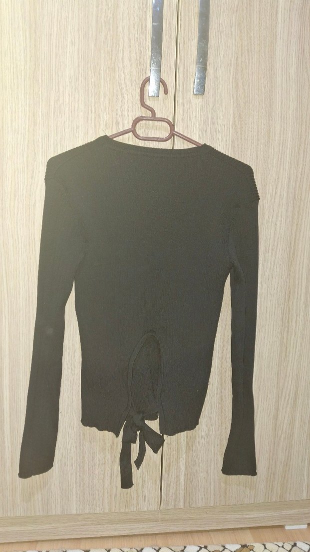 Siyah Uzun Kollu Kadın Sweatshirt - Görsel 3