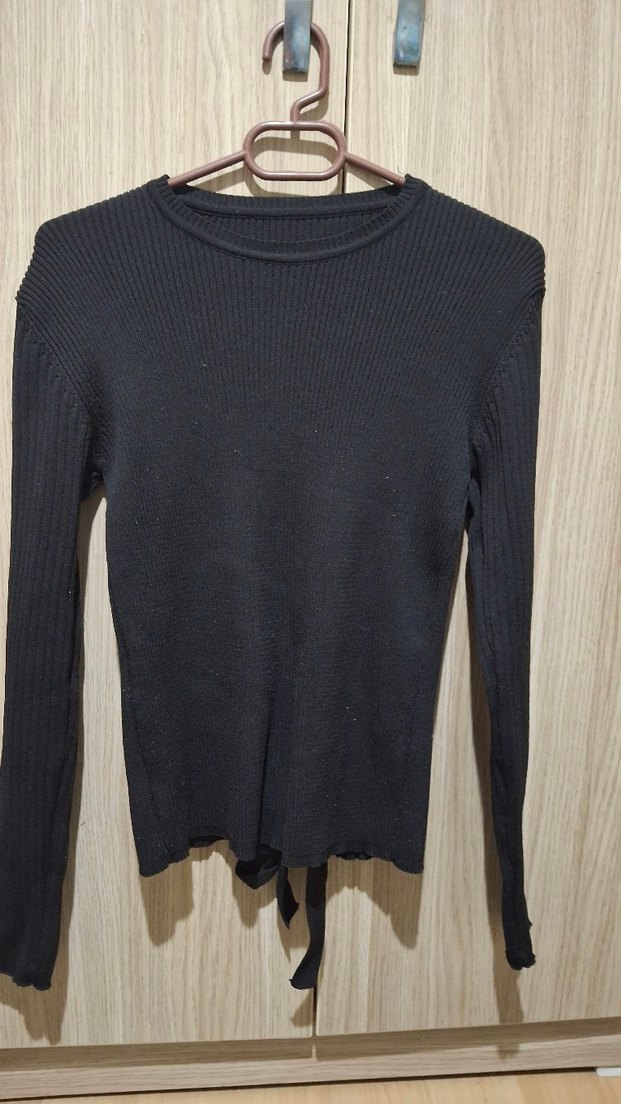 Siyah Uzun Kollu Kadın Sweatshirt - Görsel 2