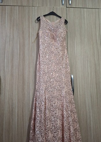 toz pembe pullu abiye - Görsel 2