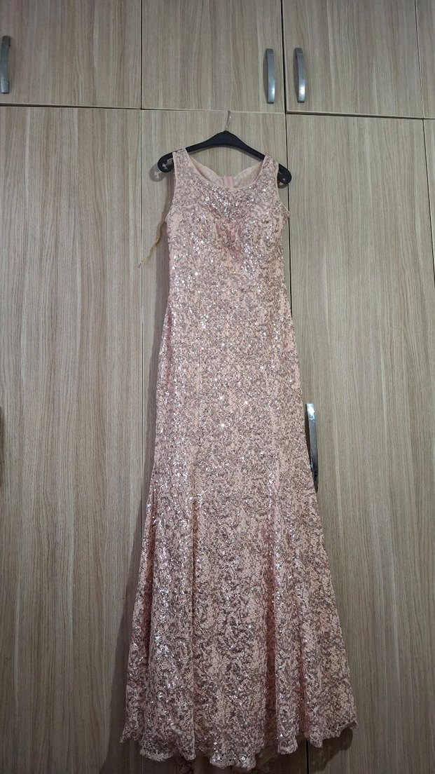 toz pembe pullu abiye - Görsel 2