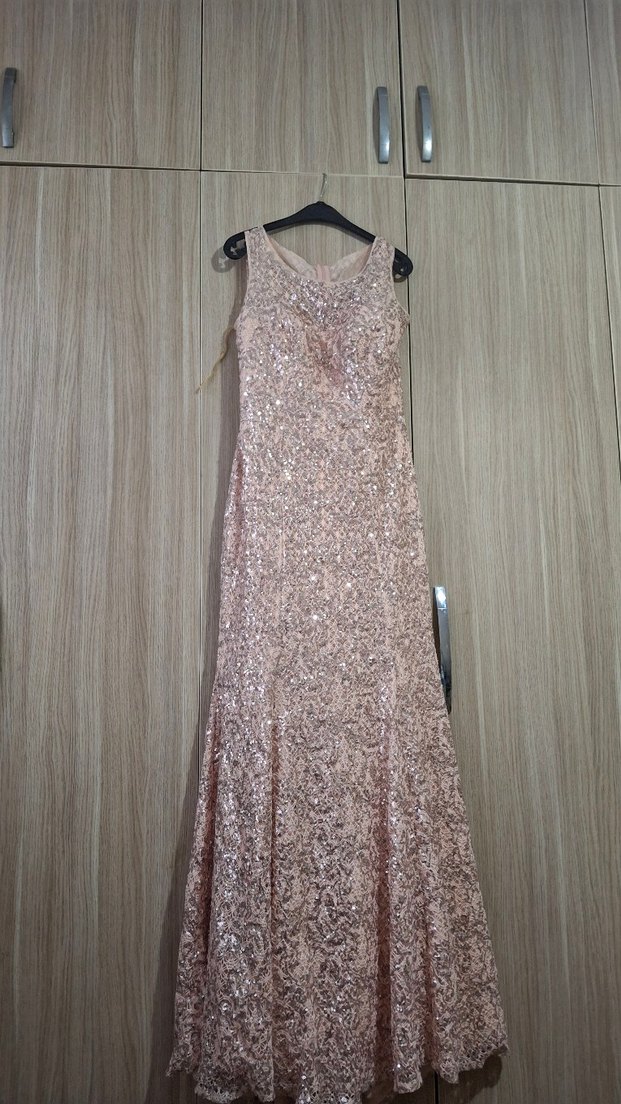 toz pembe pullu abiye - Görsel 3