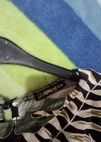 Yeşil Zebra Desenli midi Bohem Elbise - Görsel 4