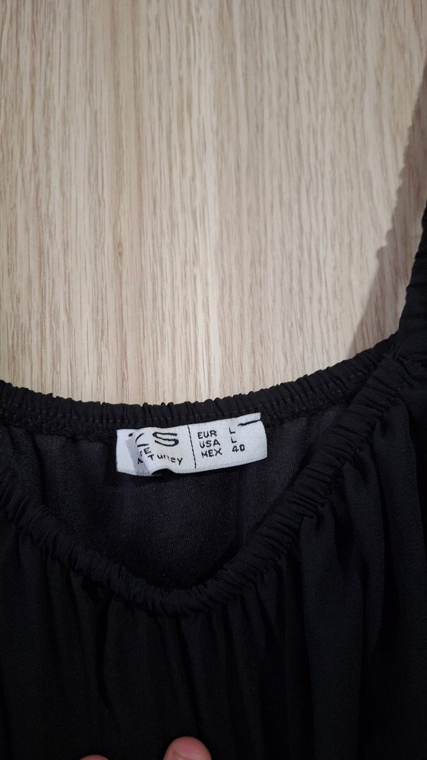 Uzun Kollu Siyah Kat Kat Elbise - Görsel 4