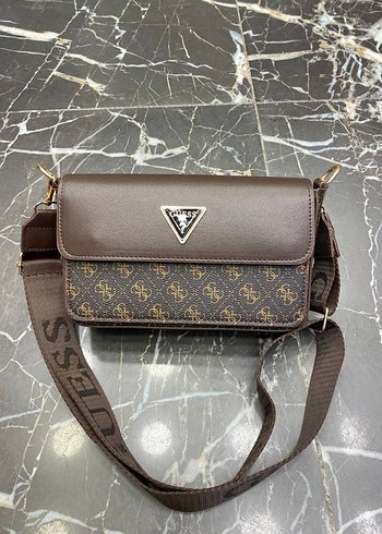 Kahverengi Deri Baskılı Kadın Çanta - Görsel 4