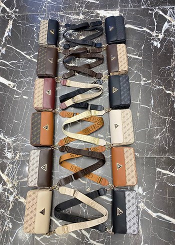 Kahverengi Deri Baskılı Kadın Çanta - Görsel 13