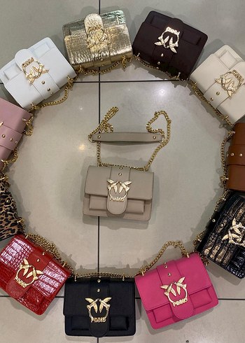 PINKO Siyah Deri Tokalı Kadın Çanta - Görsel 5