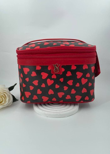 Leopar Desenli Kahverengi Deri Makyaj Çantası - Görsel 4