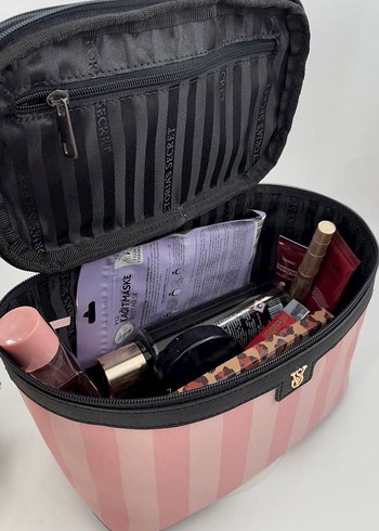 Leopar Desenli Kahverengi Deri Makyaj Çantası - Görsel 9