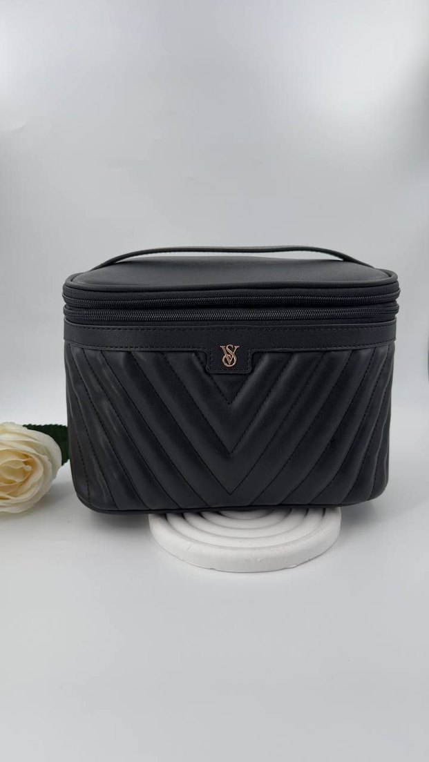 Leopar Desenli Kahverengi Deri Makyaj Çantası - Görsel 2