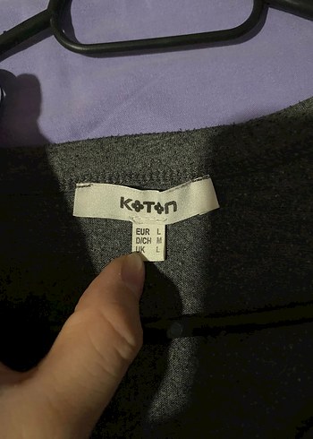 Koton Gri V Yakalı Kadın Keten Tişört