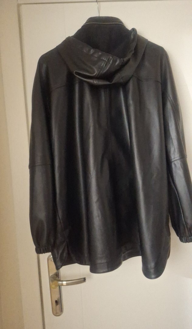 Siyah Deri Fermuarlı Salaş Ceket - Görsel 2