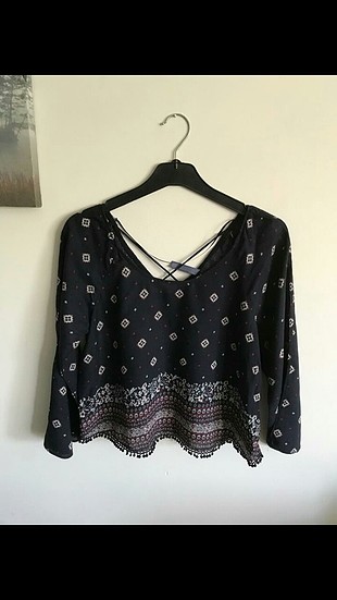 Bershka S beden lacivert şık bir bluz. 