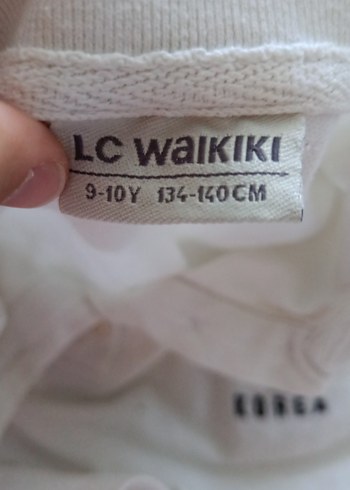 10 Yaş Beden Kız Çocuk Beyaz Polo Yaka Tişört