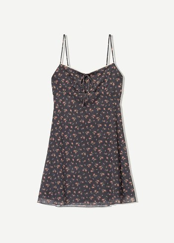 Bershka Askılı tül mini elbise bershka