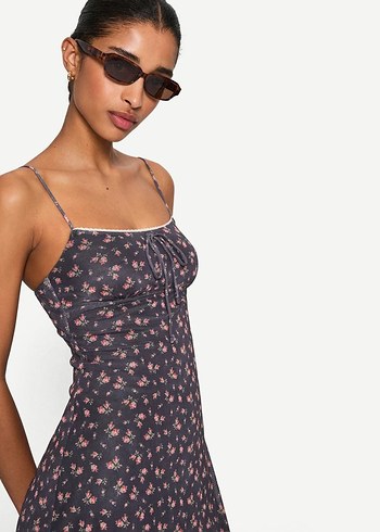 Askılı tül mini elbise bershka