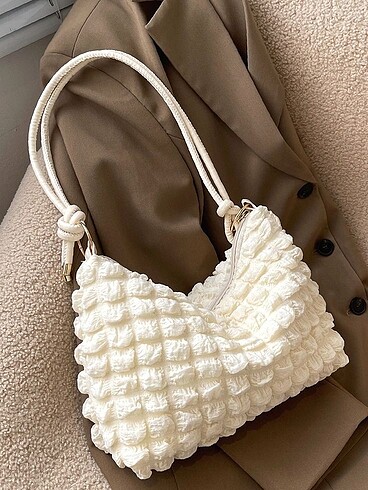 Bubble pleated shoulder bag
