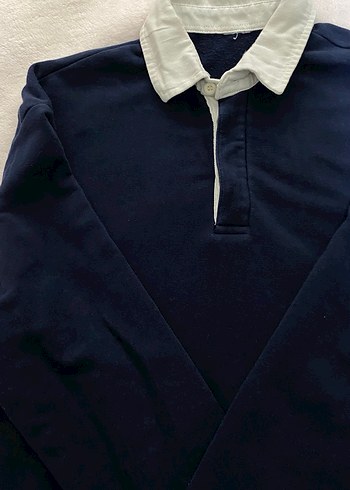 s/m Beden lacivert Renk Defacto Mavi Pamuklu Uzun Kollu Polo sweat