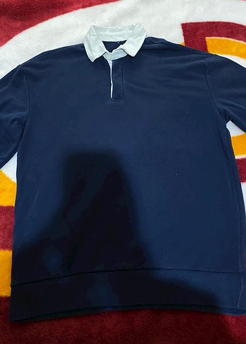 Defacto Defacto Mavi Pamuklu Uzun Kollu Polo sweat