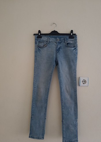 Diğer Gri Kemerli Kadın Midi Boy Denim Jean