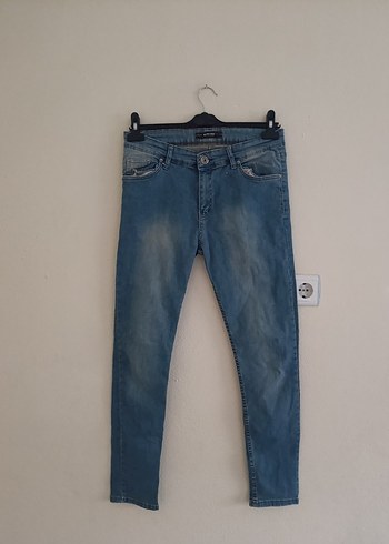 Diğer Gri Mavi Normal Boy Kadın Denim Jean