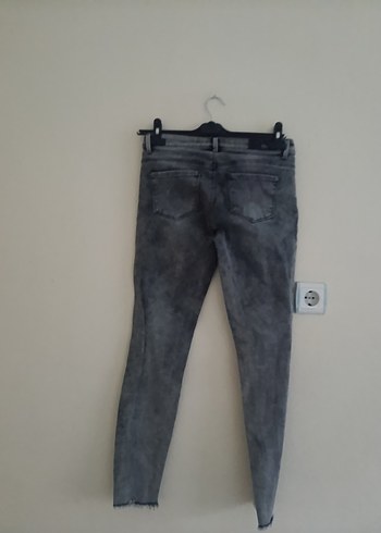 Diğer Gri Tie-Dye Yıkamalı Kadın Jean