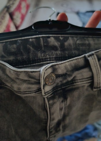29 Beden gri Renk Gri Tie-Dye Yıkamalı Kadın Jean