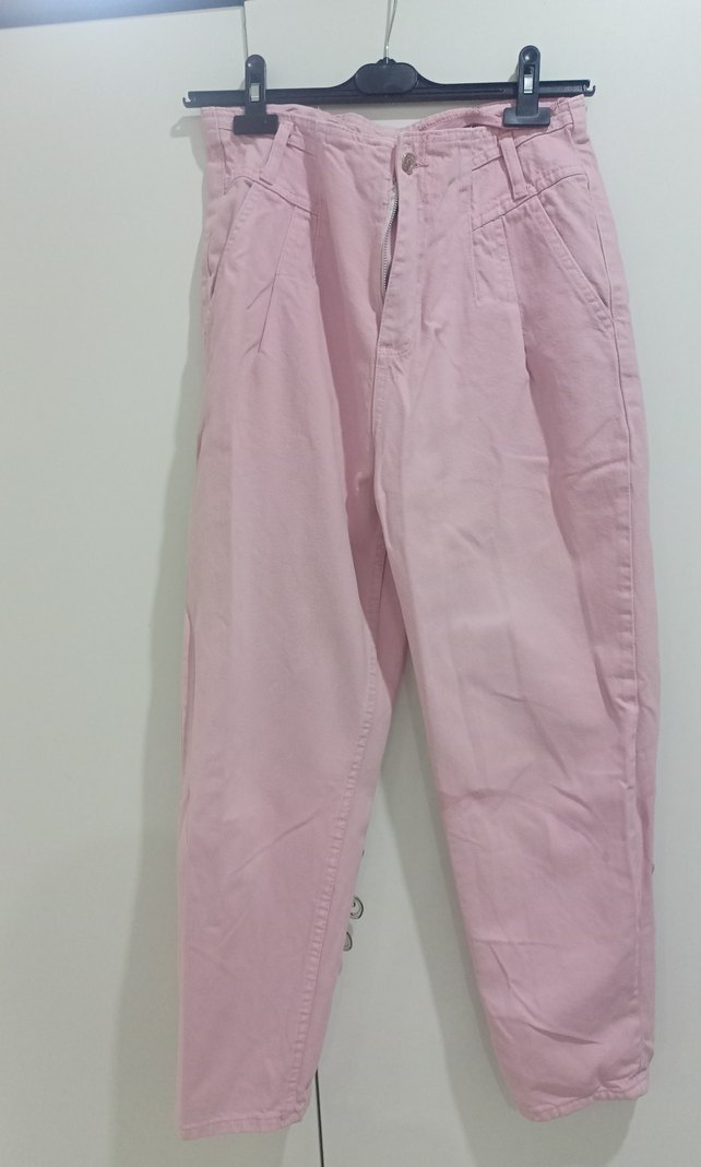 Pembe Kadın Kot Pantolon - Görsel 2