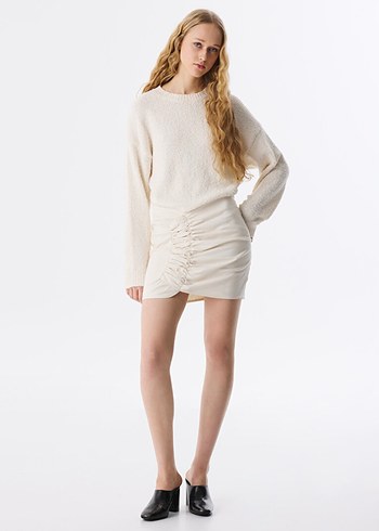 Bej Triko Mini Elbise