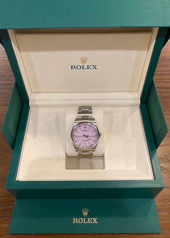 Rolex Erkek Pembe Kadranlı Saat