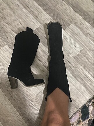 Siyah Süet Kovboy Çizme