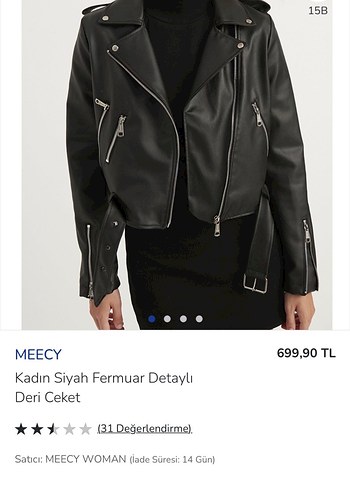 Diğer Siyah Biker Deri Ceket