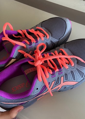 Mor ve Gri Desenli Spor Kadın Sneaker