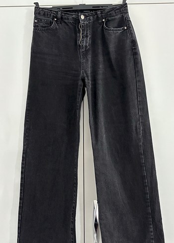 antrasit wide leg kadın jeans