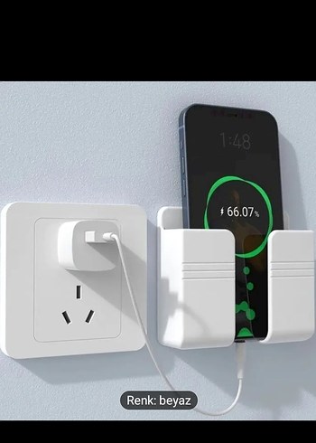 Beyaz Telefon Tutucu Yapışkanlı - Görsel 2