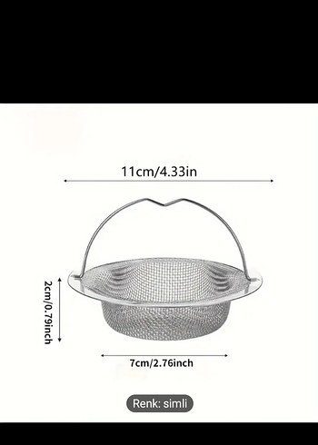 Gri Metal Lavabo Süzgeci - Görsel 2