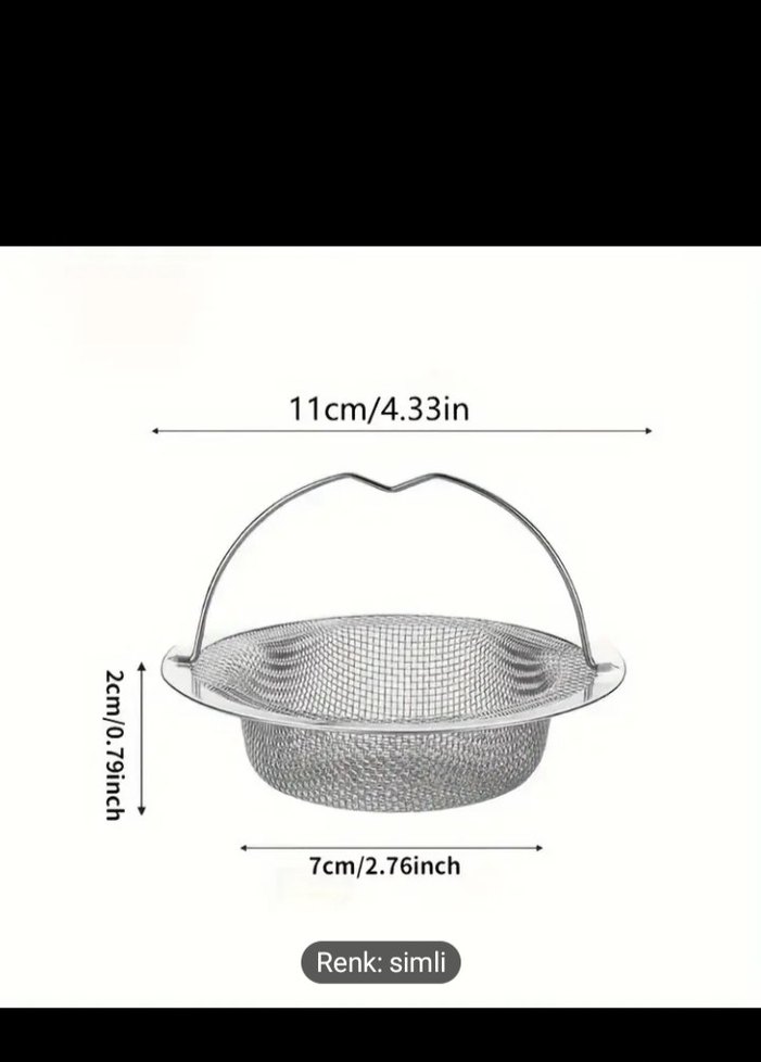 Gri Metal Lavabo Süzgeci - Görsel 2